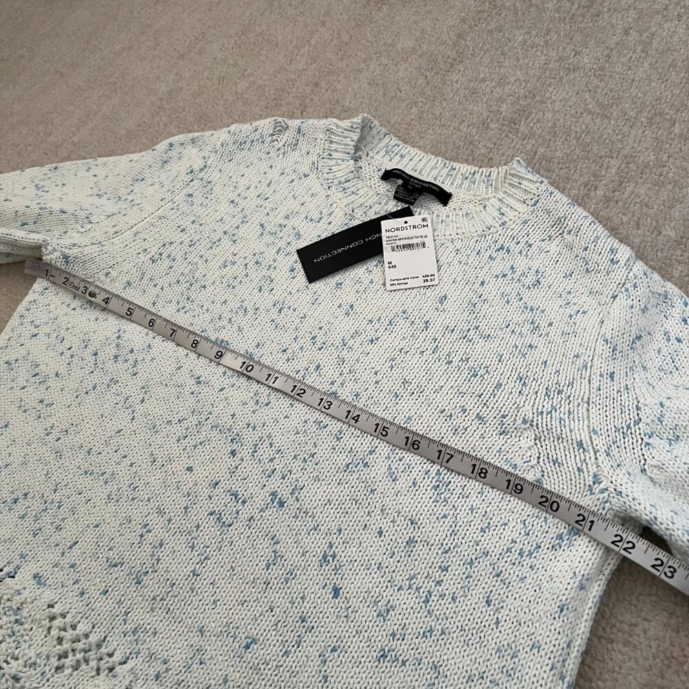 NWT French Connection Nevanna Scallop Hem Cotton Crewneck Sweater M - Picture 6 of 11
